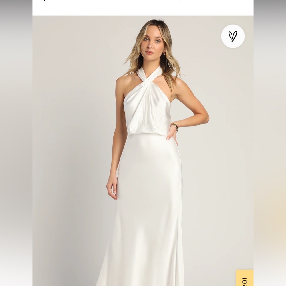 Lulus long white silk dress